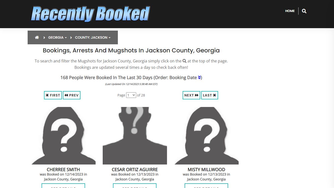 Recent bookings, Arrests, Mugshots in Jackson County, Georgia