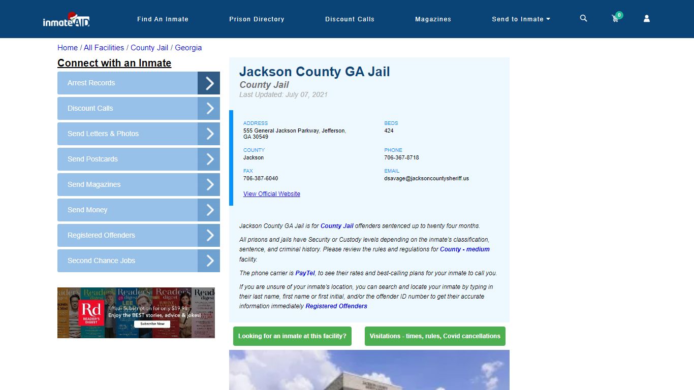 Jackson County GA Jail - Inmate Locator - Jefferson, GA